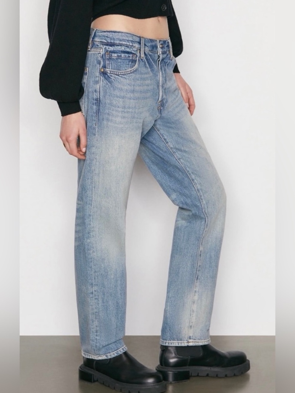 Frame Le Slouch Straight Leg Jeans In Newell Size 28 - Picture 4 of 13